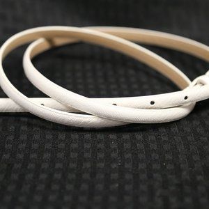 White Skinny Belt